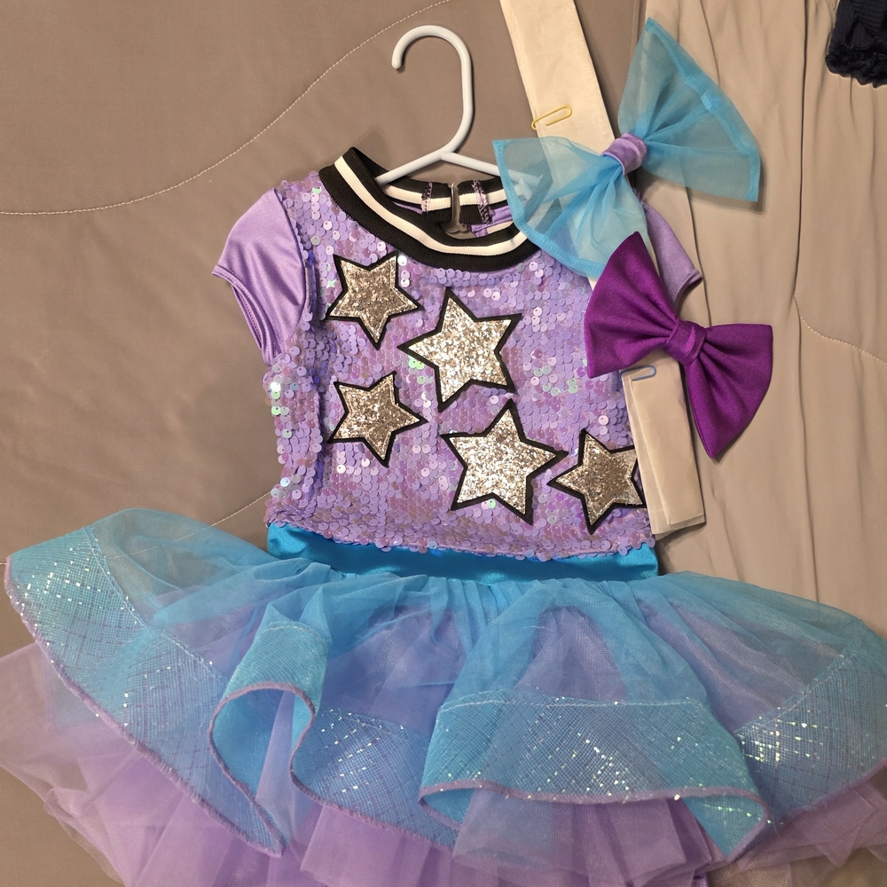 Weissman Sparkling Star Dance Costume in Purple and Blue